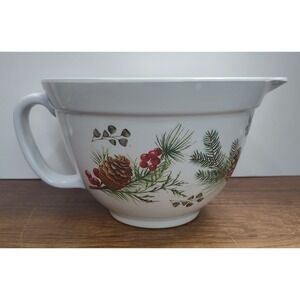 Pinecone And Needles Stonewall Kitchen  Batter Mixing Bowl Handle Spout Melamine